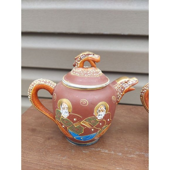 Large Vintage Kutani Satsuma Dragon Ware Sugar & Creamer - Picture 7 of 8
